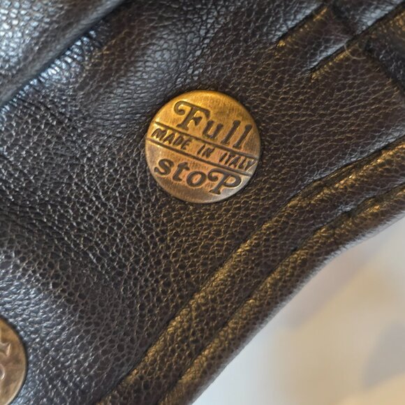 Vintage Men's Full Stop "All over the World" Leather Jacket/Vest, Size L-XL, Blk - Picture 4 of 12